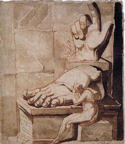 The Artist Moved by the Grandeur of Antique Fragments, Johann Heinrich Fuseli